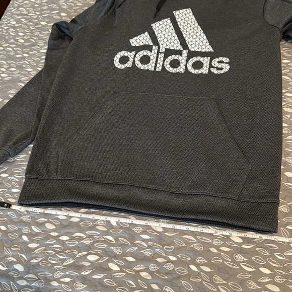 ADIDAS Grey Hooded Sweatshirt with Iconic Logo, size Large - Picture 9 of 12